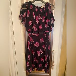 Kate Spade black with pink & lavender floral design